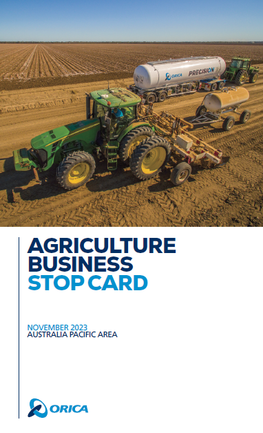 Orica Agriculture Business Stop Cards