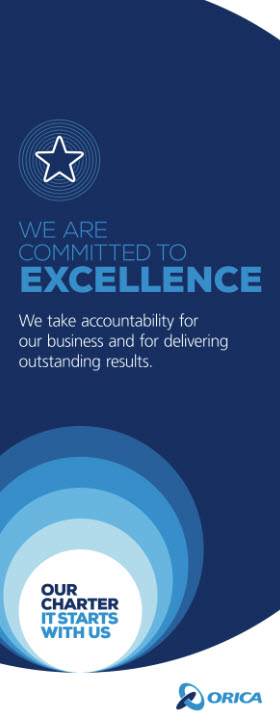 Orica Charter Pull Up Banner - We are committed to excellence