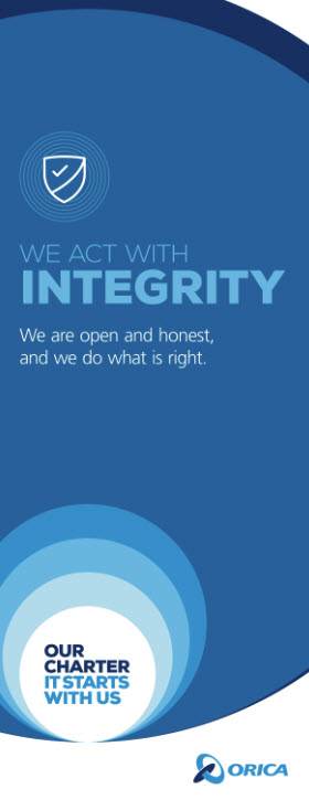 Orica Charter Pull Up Banner - We act with integrity